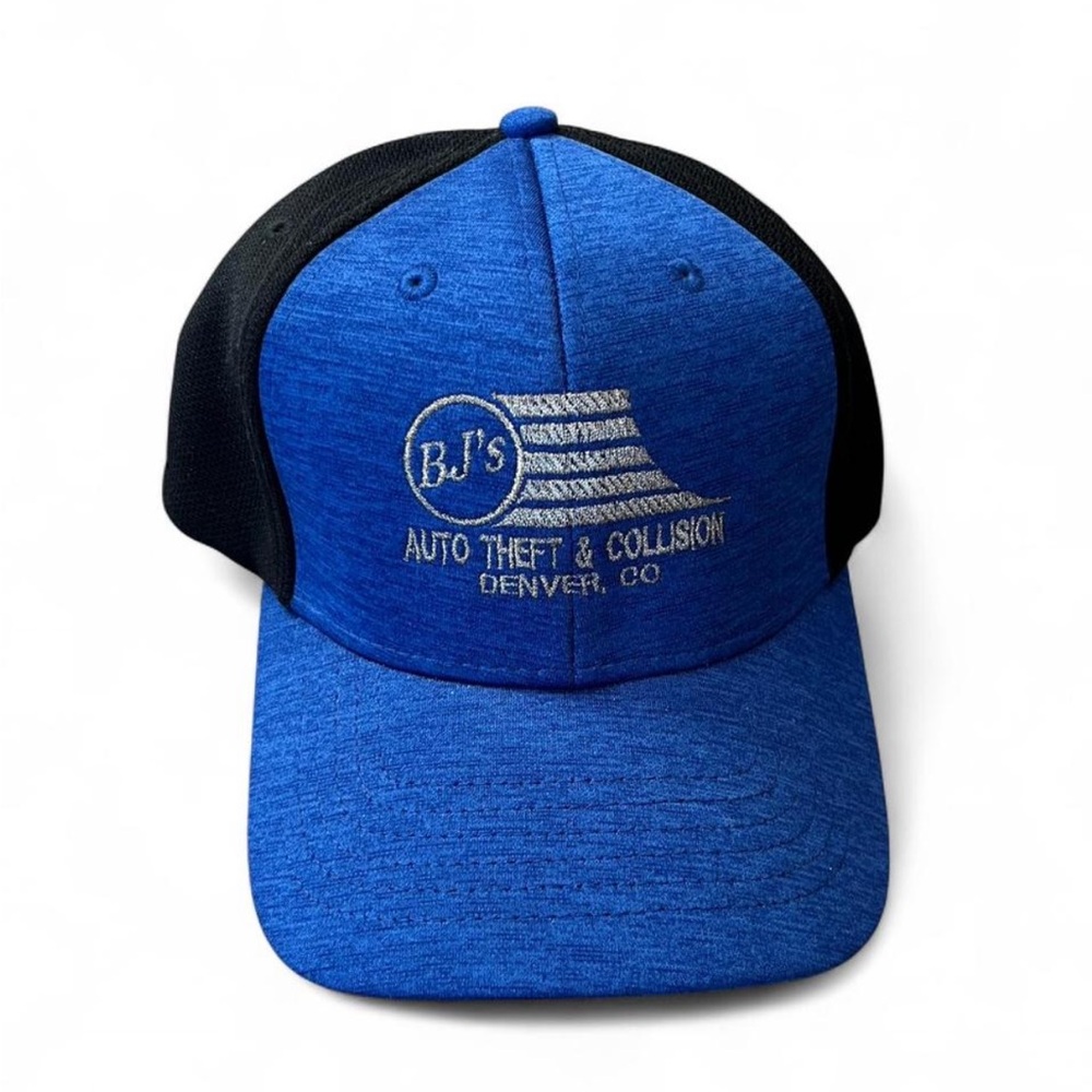 Blue and Black Embroidered Cap